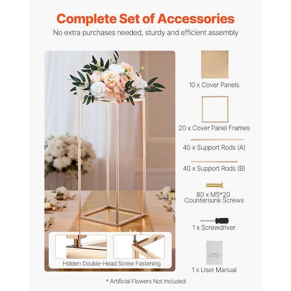 SKYSHALO 10-Piece Wedding Flower Stand, 23.62 in Column Stand