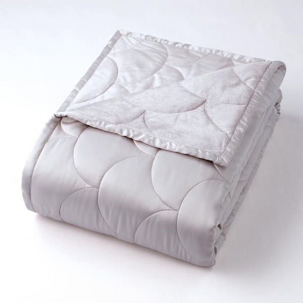 Nikki Chu Soft Pewter Twin Down Alternative Blanket