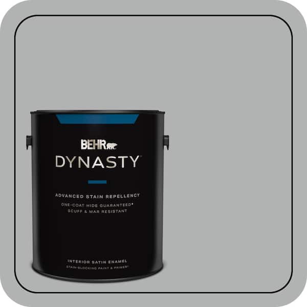 BEHR DYNASTY 1 gal. #PPU26-08 Silverstone Satin Enamel Interior Stain-Blocking Paint and Primer
