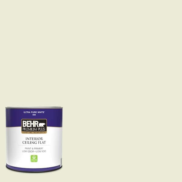 BEHR PREMIUM PLUS 1 qt. #GR-W03 Amazon Breeze Ceiling Flat Interior Paint