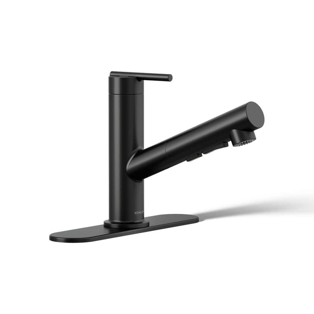 KOHLER Crue Single-Handle Pull-Out Sprayer Kitchen Faucet in Matte