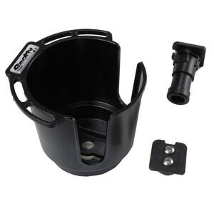 Cup Holder with Bulkhead/Gunnel Mount and Rod Holder Post Mount - Black