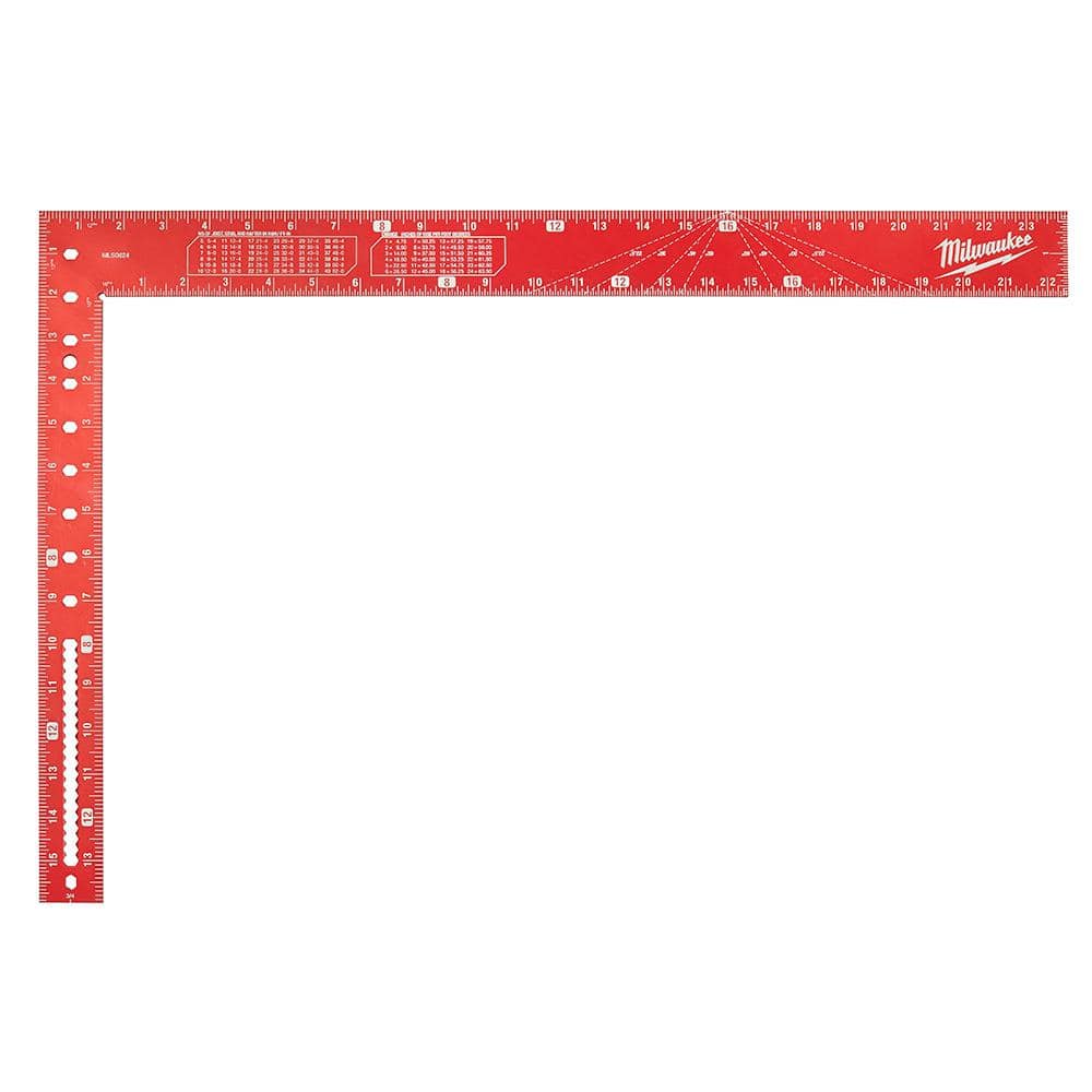Milwaukee 16 in. x 24 in. Aluminum Framing Square MLSQ024 - The Home Depot