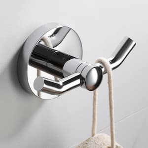 Elie Bathroom Robe and Towel Double Hook in Chrome