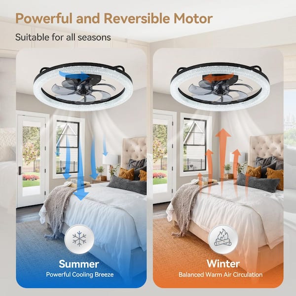 LUMiRiSE / ≠encore. Breezary 20 in. Integrated LED Indoor Black Chandelier