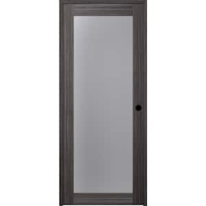 Paola 24 in. x 80 in. Left-Handed 1-Lite Frosted Glass Solid Core Gray Oak Wood Single Prehung Interior Door