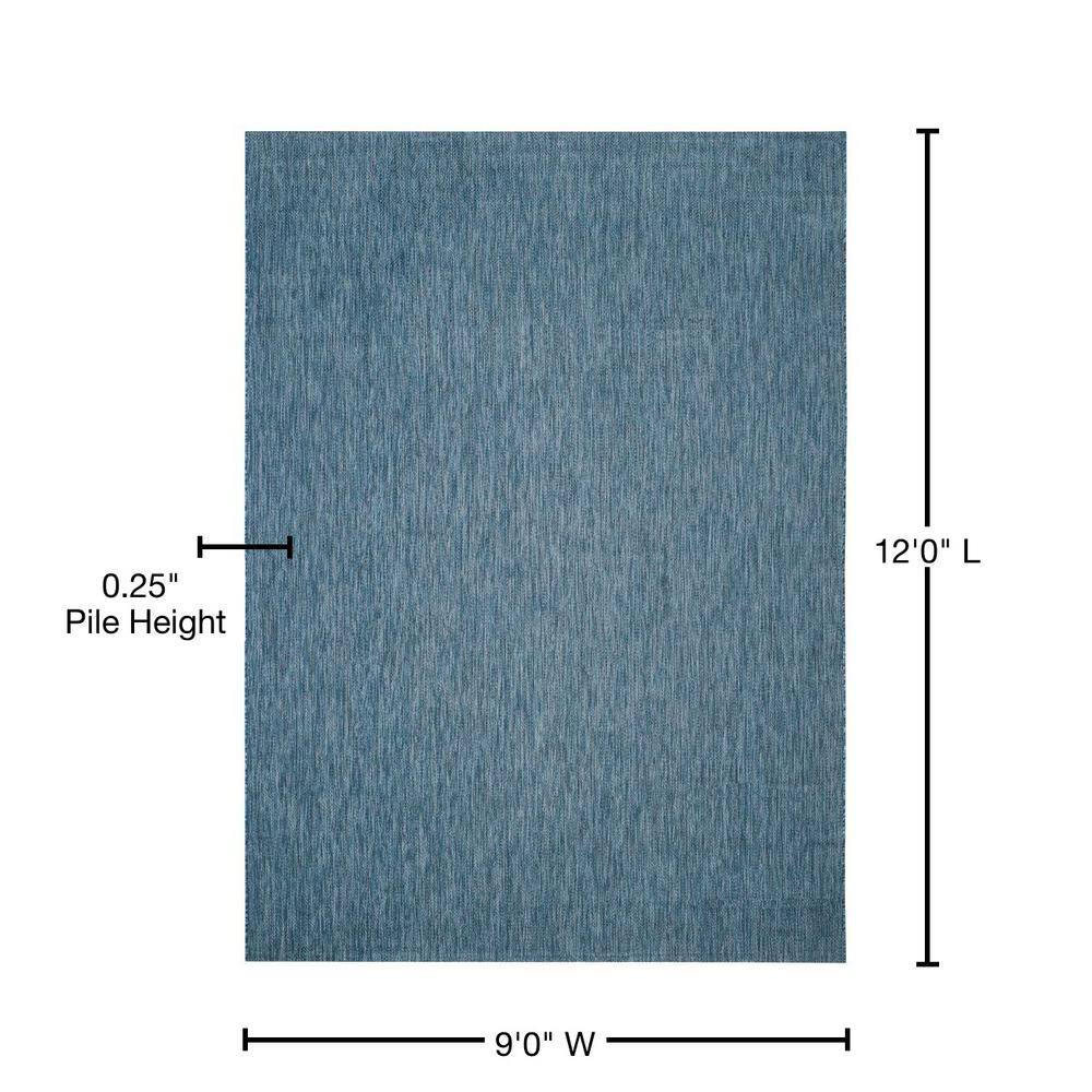 Navy Rectangular Easy Care Synthetic 9' x 12' Area Rug