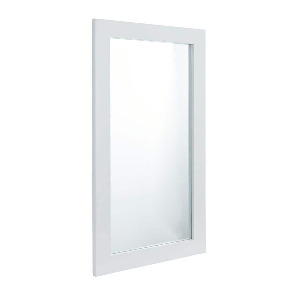 Sleek Black Wood Full-Length Contemporary Wall Mirror - 24"W x 42"H