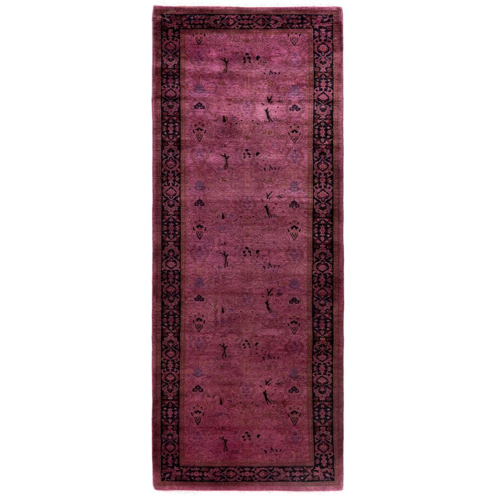 Fine Vibrance Purple 3 X 8 Hand Knotted Wool Indoor Area Rug price history on PriceWatchPro