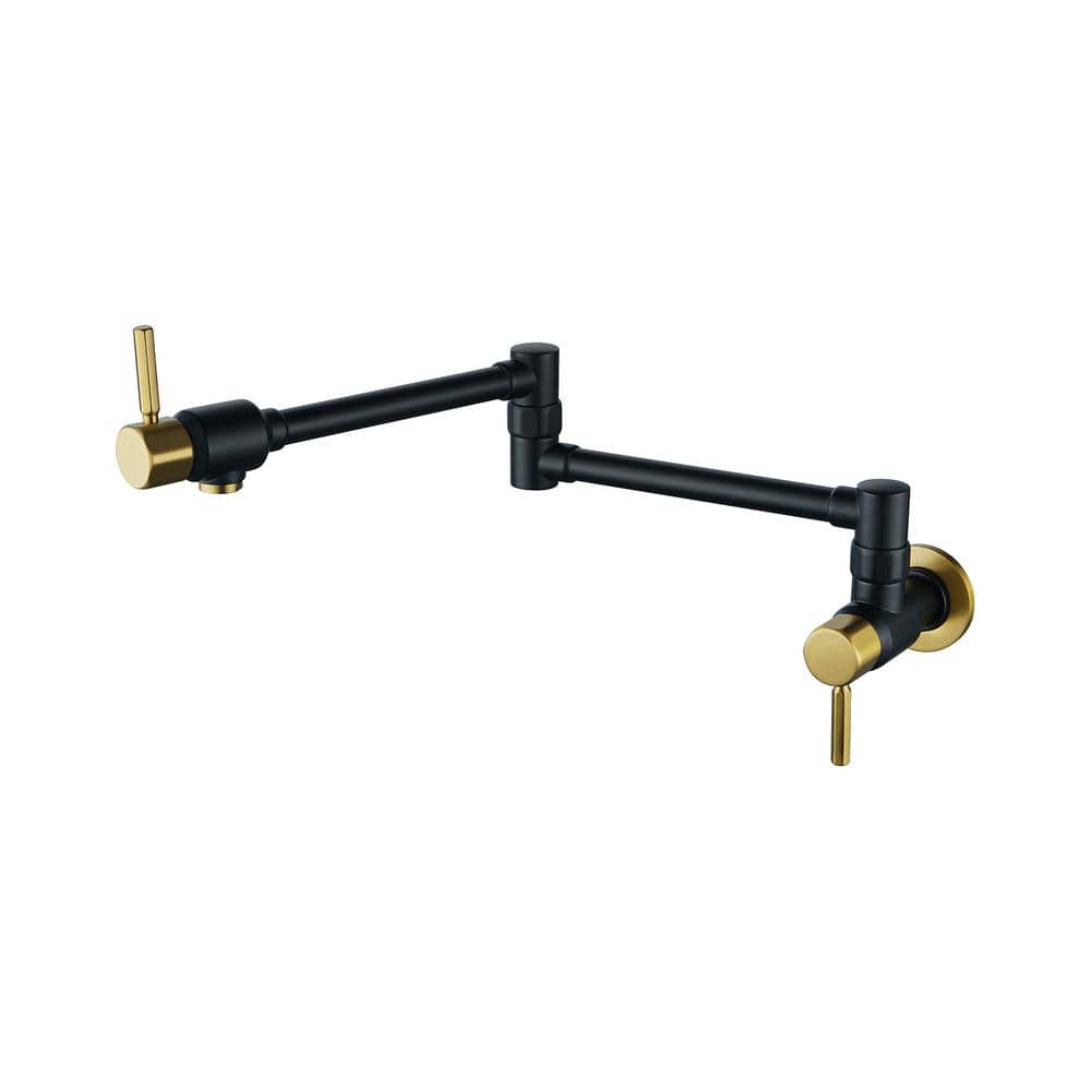 Folding Wall Mounted Pot Filler with Double Handle in Black and Gold price history on PriceWatchPro