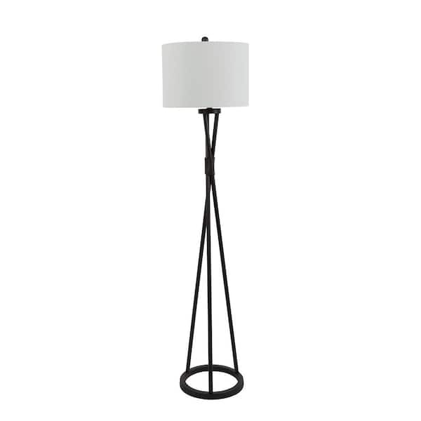 Silverwood Furniture Reimagined Avri Twisted Metal 61.75 Black Floor Lamp with Shade