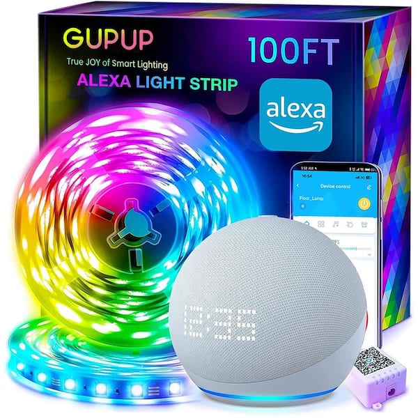 Google Assistant Led GUPUP 100 ft. Smart WiFi Led Strip Lights Work w/ Alexa and Google ...