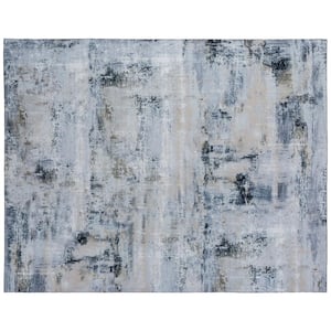 Omnia Grey 7 ft. x 9 ft. Abstract Area Rug