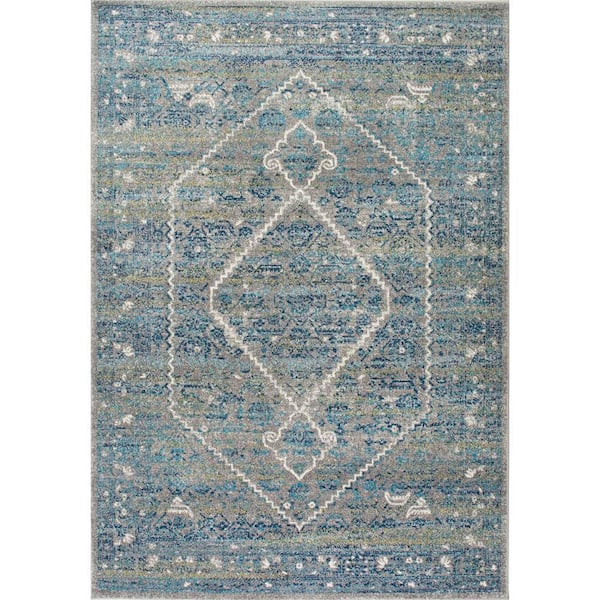 nuLOOM Bernice Medallion Blue 8 ft. x 10 ft. Area Rug