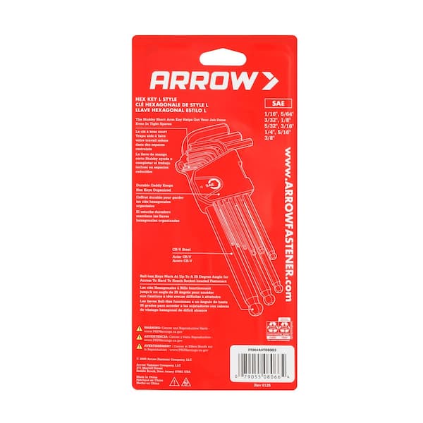 Reviews for Arrow Fastener Arrow L-style Hex Key Set with SAE