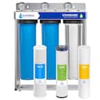 3 Stage Whole House Water Filtration System - SED, Charcoal, Carbon - includes Pressure Gauges and more