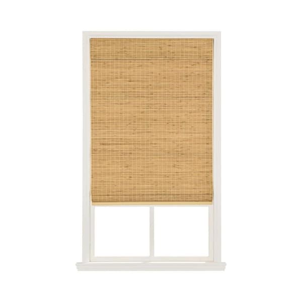 Hampton Wheat Straw Light Filtering Cordless Bamboo Roman Shade-70 in. W X 48 in. L