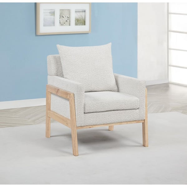 Zuria Cream Color Boucle Fabric Accent Arm Chair Set of 1