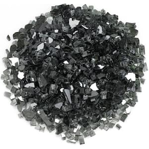 1/2 in. Black Reflective Fire Glass 10 lbs. Bag