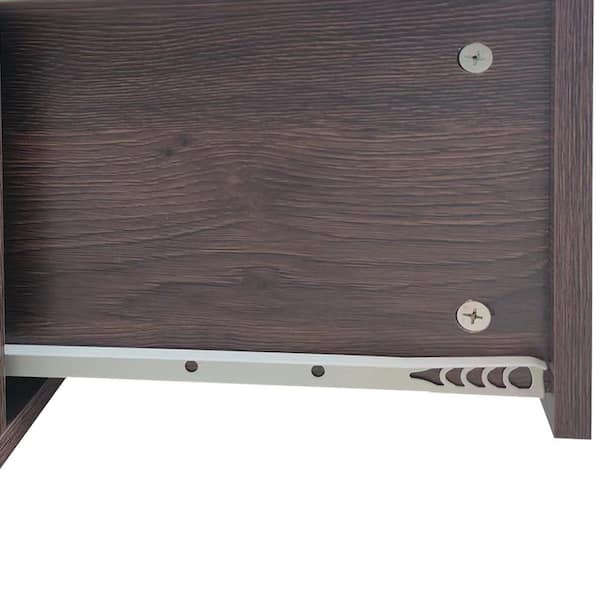 Kahomvis 32 in. Brown Oak Movable File Cabinet with Password Drawer, Wooden Office Storage Cabinet with Password Lock