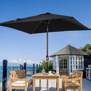 6.5 ft. x 6.5 ft. Square Patio Market Umbrella with UPF50+, Tilt Function and Wind-Resistant Design, Black