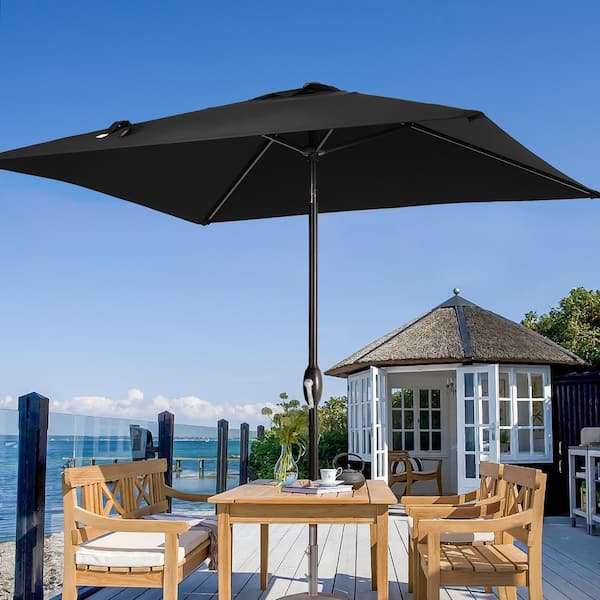 JOYESERY 6.5 ft. x 6.5 ft. Square Patio Market Umbrella with UPF50+, Tilt Function and Wind-Resistant Design, Black