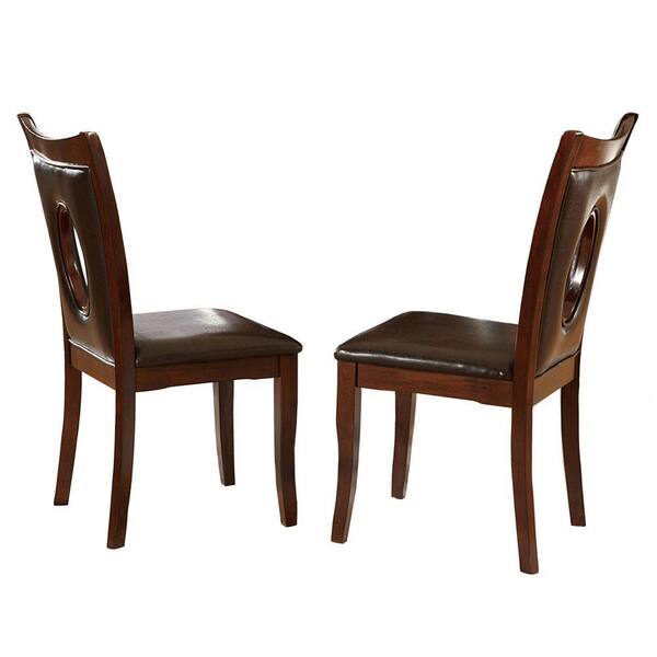 HomeSullivan Holmes Brown Faux Leather Dining Chair (Set of 2)