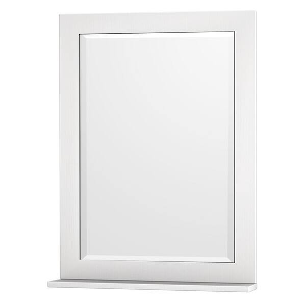 Wyndham Collection Centra 24 in. W x 32 in. H Framed Wall Mirror in White