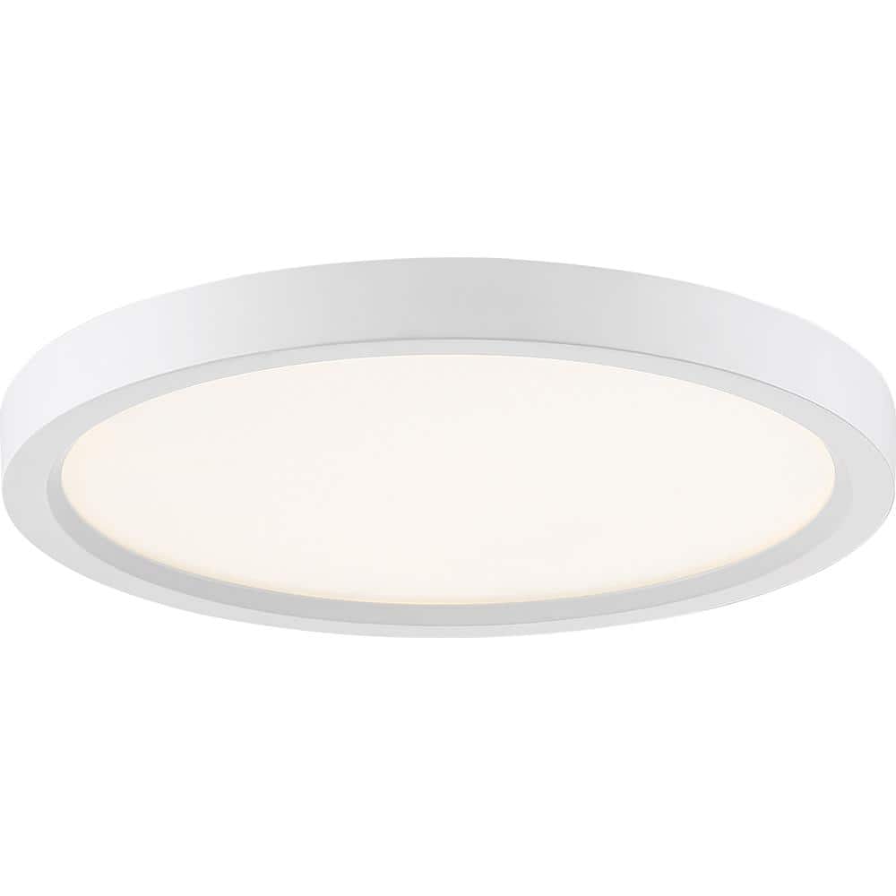Sleek 11" Brushed Nickel LED Flush Mount with White Acrylic Shade
