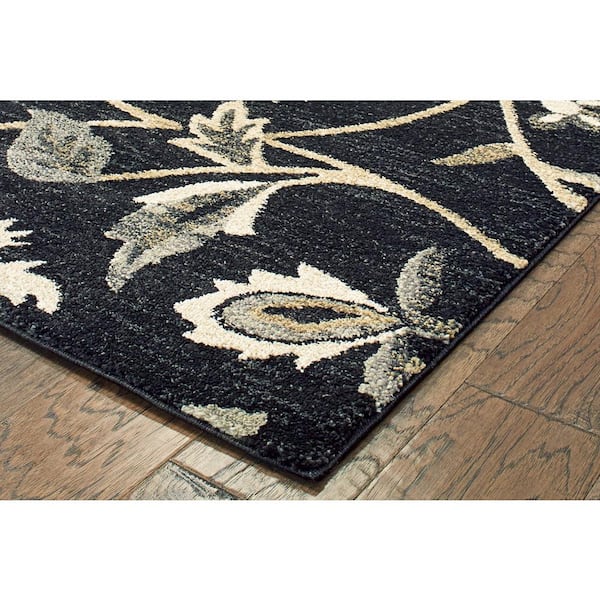 BellFlower Black 5 ft. x 7 ft. Indoor Area Rug