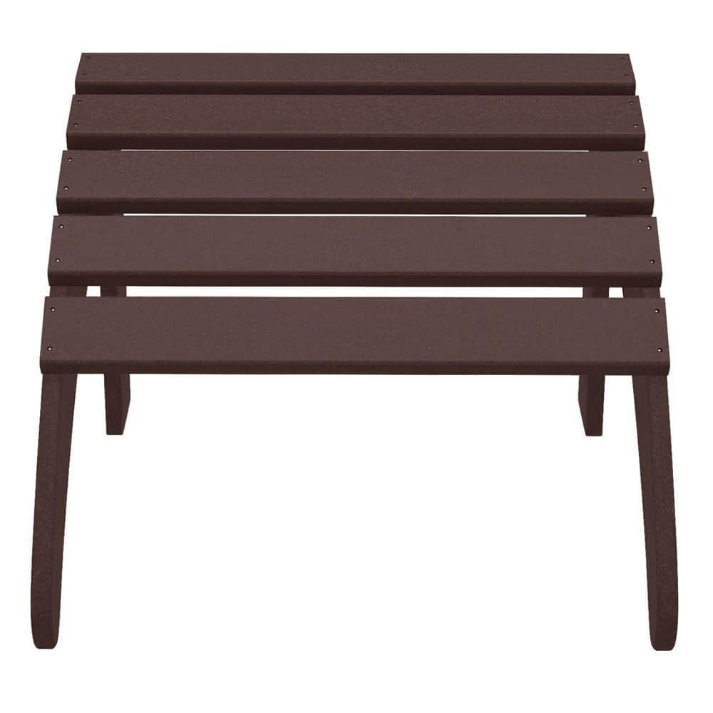 Dark Brown HDPE Foldable Outdoor Patio Ottoman