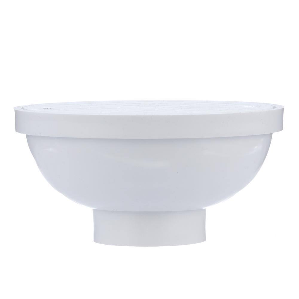 White Round Plastic Floor Drain with Strainer