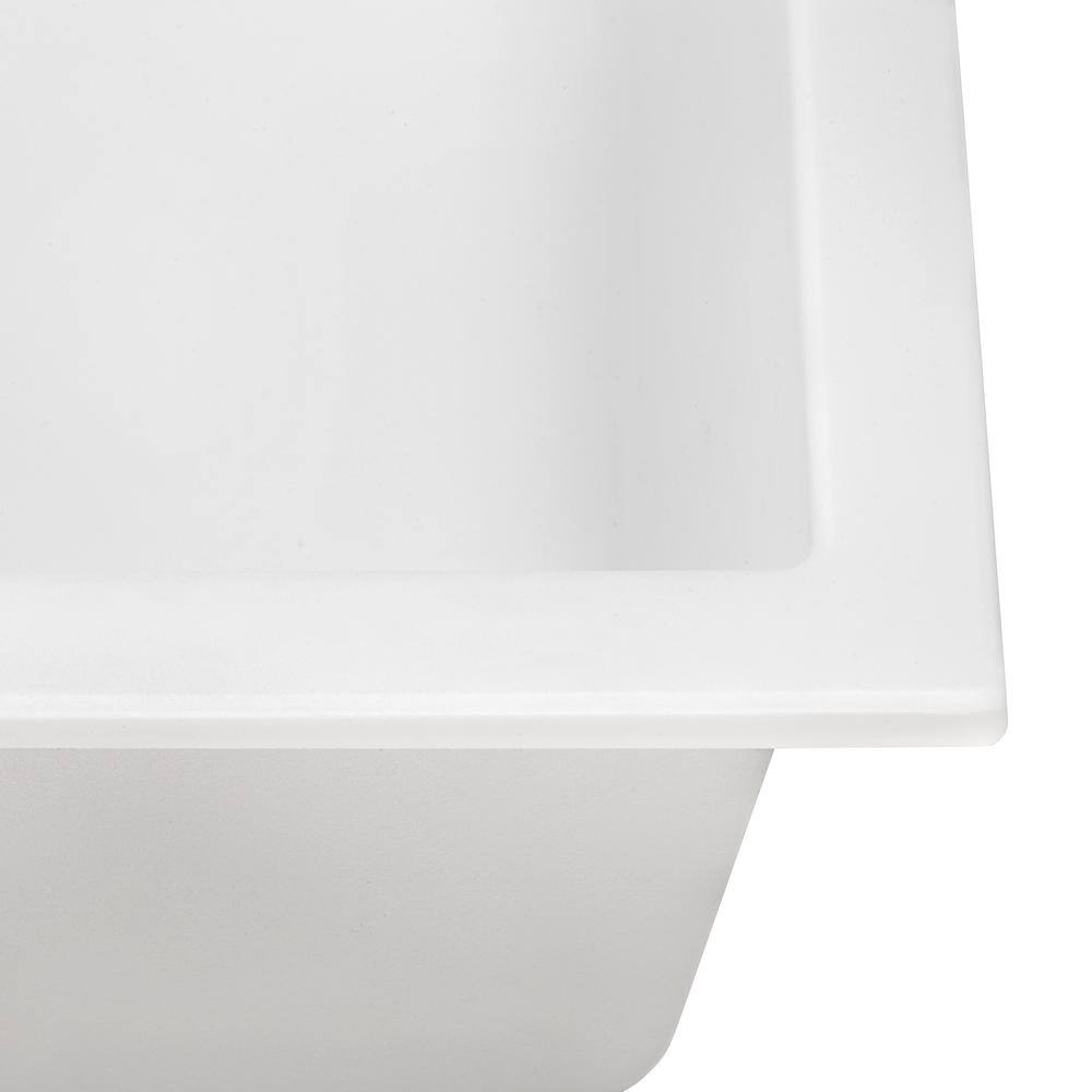 Arctic White Granite Composite Undermount Single Bowl Sink