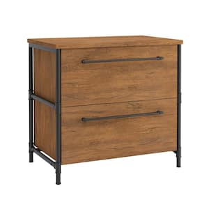 Iron City Checked Oak 2-Drawer Decorative Lateral File Cabinet