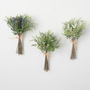 14" Artificial Green Herb & Lavender Bundle - Set of 3