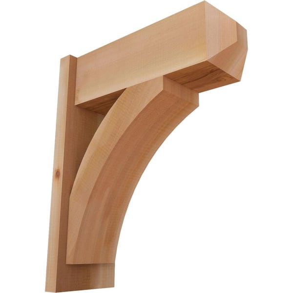 Ekena Millwork 8 in. x 24 in. x 20 in. Western Red Cedar Thorton Craftsman Smooth Outlooker