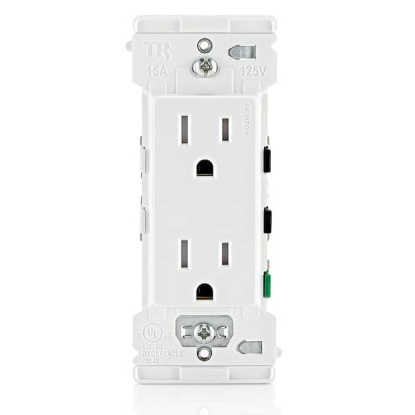Leviton - Decora 15 Amp 125 V Tamper Resistant Duplex Outlet/Receptacle, White (1-Pack) E5325-SW
