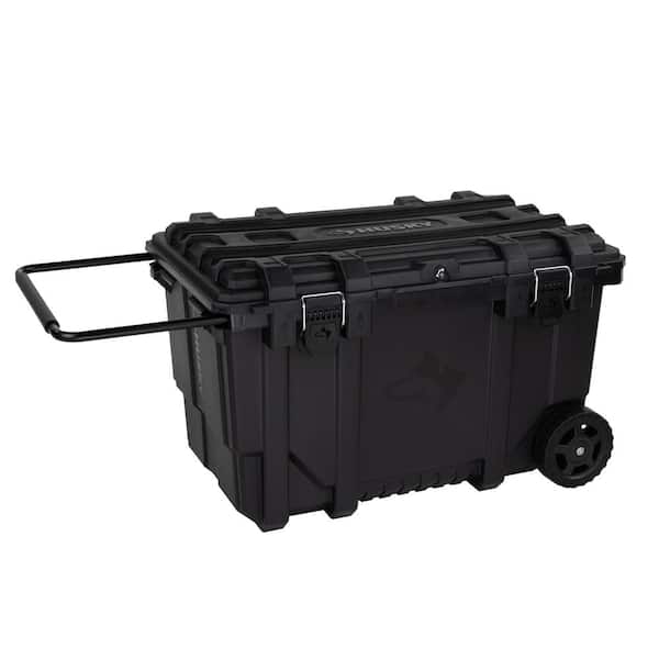 23 in. Black Heavy Duty Large Rolling Toolbox with Tool Tray and Keyed Lock