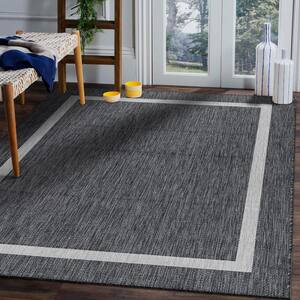 PATIO INDOOR/OUTDOOR GREY MODERN FLOOR RUG MAT 80x150cm **NEW** 