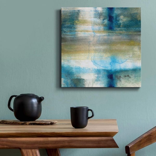 絵画 side Blue Sand Lake Summer Unframed Canvas Art Print 16 in. x 16 in