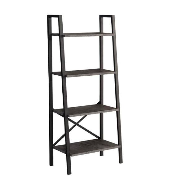 cadeninc 4-Tier Grey Metal Frame Storage Shelving Rack