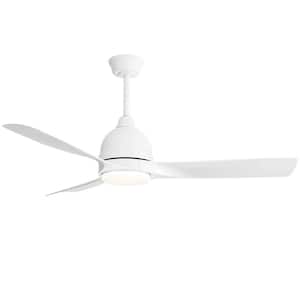 1-Light dimmable Integrated LED White Ceiling Fan Chandelier for patio, gazebo, living room, and bedroom
