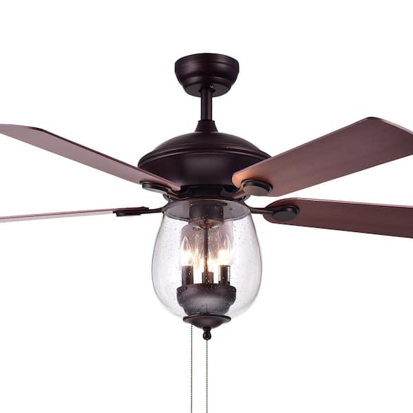 Warehouse of Tiffany Tibwald 52 in. Indoor Bronze Ceiling Fan with Light Kit