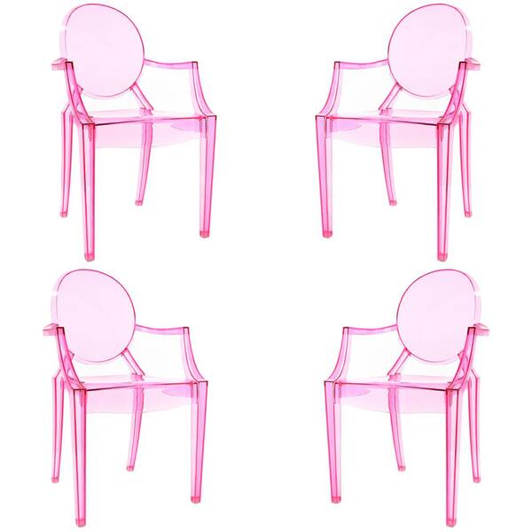 Poly and Bark Burton Pink Arm Chair (Set of 4)
