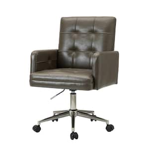 Josua Mid-century Modern Industrial Style Grey Button-tufted Height-adjustable Swivel Task Chair for Home and Office