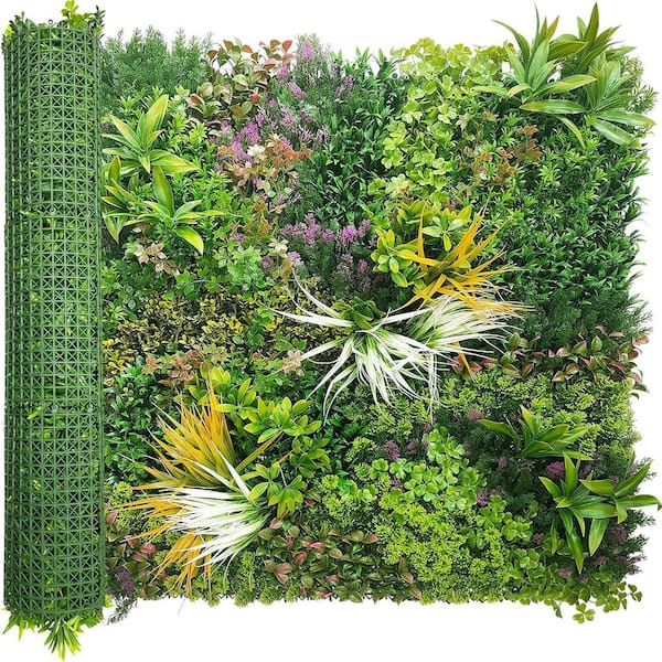 40 in. Plastic UV-Resistant Faux Greenery Ivy Privacy Fence Screen Boxwood Vine Leaf Hedges for Garden Decor