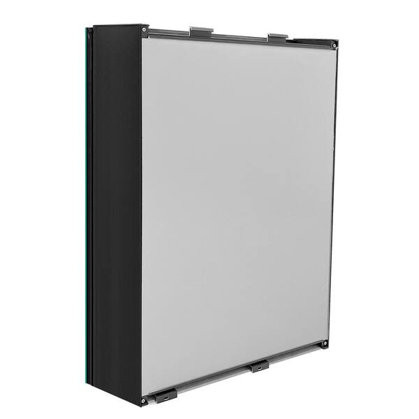 ROSWELL Rieti 48 in. W x 32 in. L Rectangular Surface-Mount LED Glass Surface Mount Medicine Cabinet with Mirror in Silver