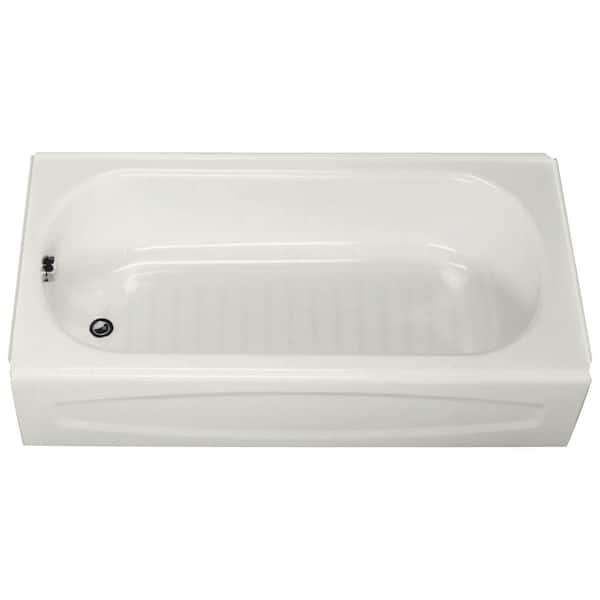 American Standard New Salem 60 in. x 30 in. Rectangular Apron Front Soaking Bathtub with Left Hand Drain in White