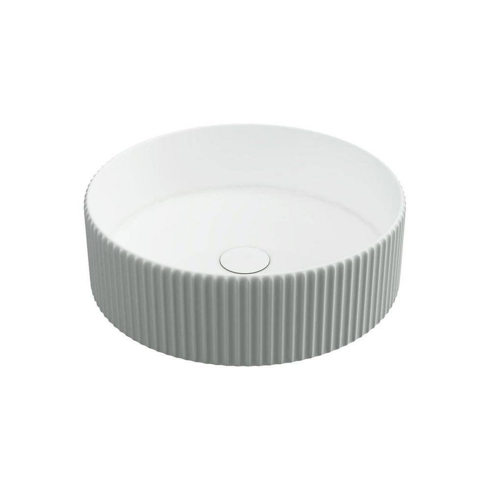 Glossy White Ceramic Round Vessel Bathroom Sink