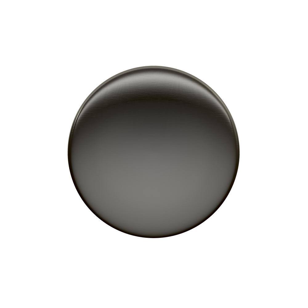 Graphite Polished Steel Round Cabinet Knob with Mounting Hardware